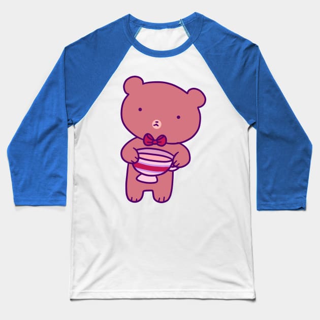 Tea Teddy Bear Baseball T-Shirt by saradaboru